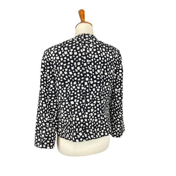 The Limited Black & White Blazer Women Size M Dotted Print Shoulder Pads Y2K - Picture 6 of 10